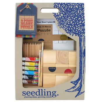 Seedling set - Dizajniraj sopstvene puzzle od 9 drvenih kockica
