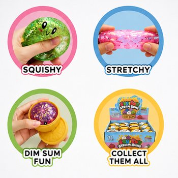 RAGE - Squishy GLITTER knedle (Dumplings) MALE (5.5 x 5.5 x 3 cm) - Viral 2026 Fidget Toy (24 kom.)