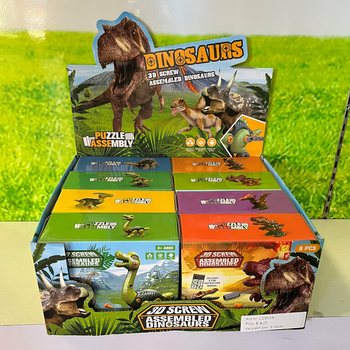 3D Dinosaur Set za Sastavljanje u Poklon Kutiji - Display (8 kom.)
