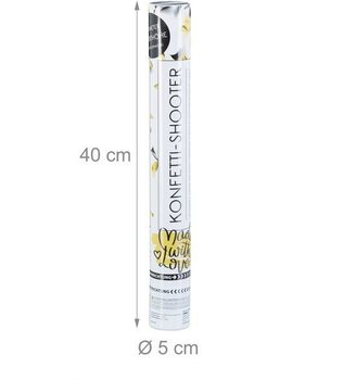 Konfeti top &ndash; Boja: Crno-žuta - 40 cm - Party popper (10 kom.)