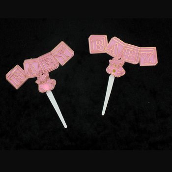 Čačkalice za Cupcake Rođenje - Baby Roze (12 kom.)