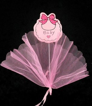 Ukrasni &scaron;tapić sa tkaninom - Baby roze (12 kom.)