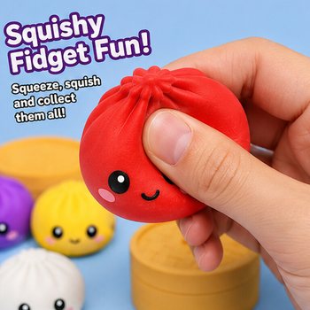 RAGE - Squishy SUGAR EDITION Knedle Bun Dumplings VELIKI (8.5 x 8.5 x 4.8 cm) - Viral 2026 Fidget Toy (12 kom)
