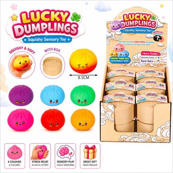 RAGE - LUCKY DUMPLINGS - Squishy Bun Dumplings VELIKI Dim. 8.5 x 8.5 x 4.8 Cm - U DISPLEJU (12 kom.)