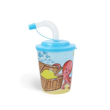 Čaša sa slamčicom / čaša za sladoled – Sealife / Morski svet (12 kom.)