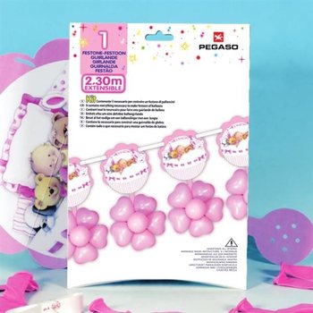 VELIKA GIRLANDA OD BALONA 2,3 METRA - ROZE (3 kom.)