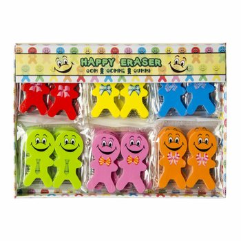 Veseli Smiley gumice za brisanje 2-delne (36 setova)