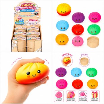 RAGE - LUCKY DUMPLINGS - Squishy Bun Dumplings VELIKI Dim. 8.5 x 8.5 x 4.8 Cm - U DISPLEJU (12 kom.)