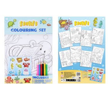 VELIKI SET ZA BOJENJE - MODEL: SEA LIFE - 22x30x1 CM (12 kom.)