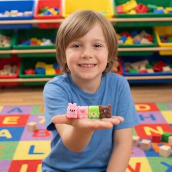 Squishy Cube Animals za tombolu u stalku (96 kom.)