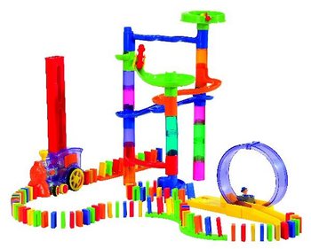 PLAYGO - Luksuzni Domino Set sa Automatskim Vozom - 500 Delova