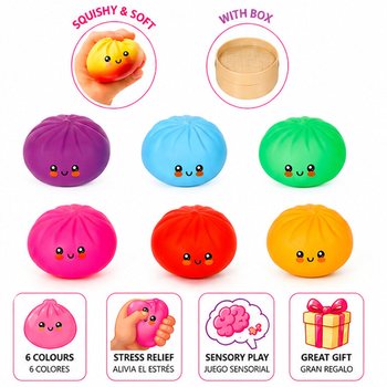 RAGE - LUCKY DUMPLINGS - Squishy Bun Dumplings VELIKI Dim. 8.5 x 8.5 x 4.8 Cm - U DISPLEJU (12 kom.)