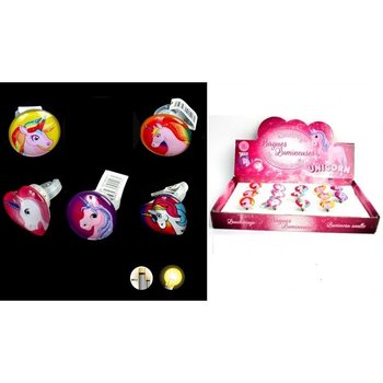 SVETLEĆI LED PRSTENOVI JEDNOROG ZA DECU U DISPLAY-U (50 kom.)