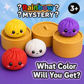 RAGE - Squishy SUGAR EDITION Knedle Bun Dumplings VELIKI (8.5 x 8.5 x 4.8 cm) - Viral 2026 Fidget Toy (12 kom)
