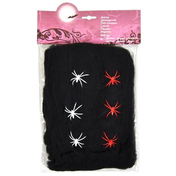 Crna dekorativna paučina za Halloween 100g sa 6 pauka (6 kom.)