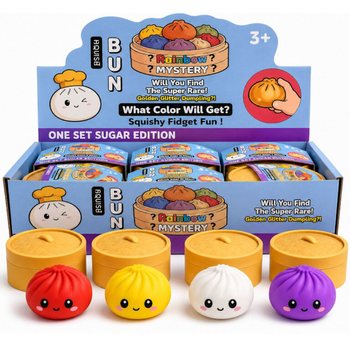 RAGE - Squishy SUGAR EDITION Knedle Bun Dumplings VELIKI (8.5 x 8.5 x 4.8 cm) - Viral 2026 Fidget Toy (12 kom)