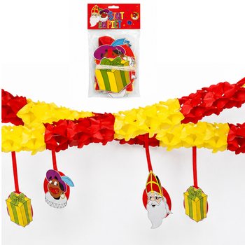Girlanda Sinterklaas i Piet sa privescima - 4 m (6 kom.)
