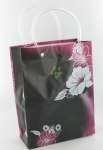 Poklon vrećica / Kesa za No&scaron;enje Crna/Roze/Beli Cvet Srednja (12 kom.)