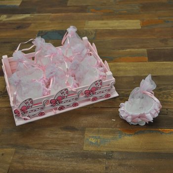 Ukrasna Gajbica sa 9 Ukrasnih Dečijih Kolica - Roze