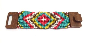 Ibiza Aztec Narukvica sa Drvenom Kopčom Žuta (1 kom)