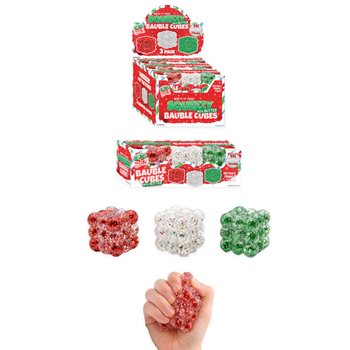 Squeezy Glitter Bauble Kocke Antistres - Set od 3 Kocke - &Scaron;ećerno Punjenje - U Displeju (6 Setova)