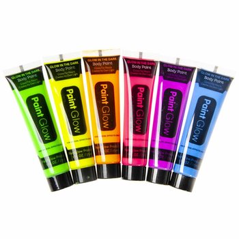 NEON Glow in the Dark Boja za Lice - Aktivna na UV (Display 24 kom)
