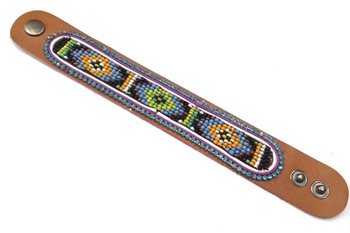 Kožna narukvica Aztec Plavi Štras (1 kom)