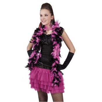 Crno/Roze Boa za Princeze 180 cm (6 kom.)