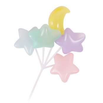 UKRASNI ŠTAPIĆ ZA CUPCAKE - BALONI ZVEZDE I MESEC (15 kom.)
