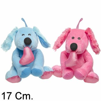 PLIŠANI PAS SA SRCEM - 17 CM - MIX BOJA (12 kom.)