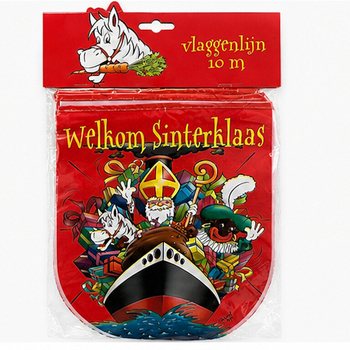 SINTERKLAAS - ZASTAVICE &bdquo;WELKOM SINTERKLAAS&rdquo; - DUŽINA: 10 Metara (6 kom.)