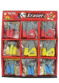 GUMICE ZA BRISANJE U OBLIKU ALATA U DISPLEJU (36 kom.)