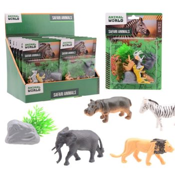 ANIMAL WORLD - SAFARI SET ŽIVOTINJA 10-DELNI NA KARTICI - U DISPLEJU (12 kom.)