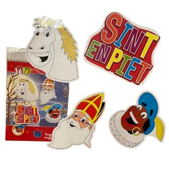 SINTERKLAAS SINT & PIET - DVOSTRANI DEKORATIVNI PANELI, SET OD 4 DELA (6 kom.)