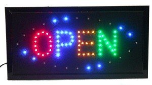 LED Svetleća Reklama OPEN - 4 Boje - Treptajuća