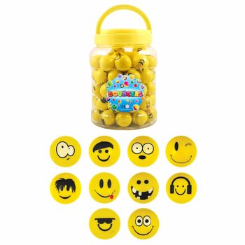 Loptice Skočice Smiley Funny Faces Ø3,3cm u Posudi (72 kom)