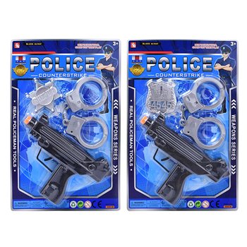 Policijski set igračaka sa mitraljezom, lisicama i značkom (6 kom.)