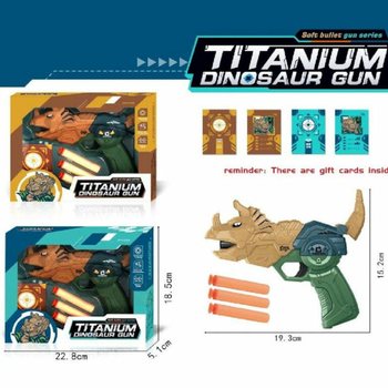 Dinosaur pi&scaron;tolj sa strelicama i metom - Poklon kutija (Set od 2)