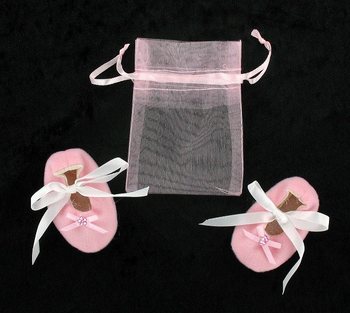 Ukrasne Cipelice za Bebe sa Poklon Kesicom - Roze (12 parova)