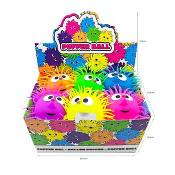 PUFFER LOPTA SA OČIMA - 13CM - U DISPLAYU (12 kom.)