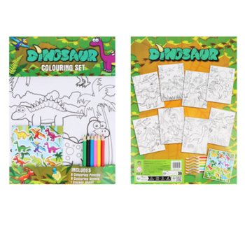 VELIKI SET ZA BOJENJE - MODEL: DINOSAURUS - Dim. 22x30x1 CM (12 kom.)