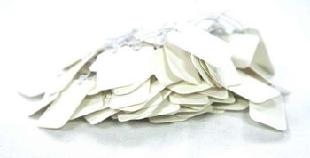 Bela etiketa za nakit sa gumicom - 1.5x2.4 cm (100 kom)