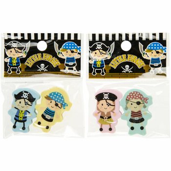 Set gumica za brisanje figurice pirati - 2 komada u displeju