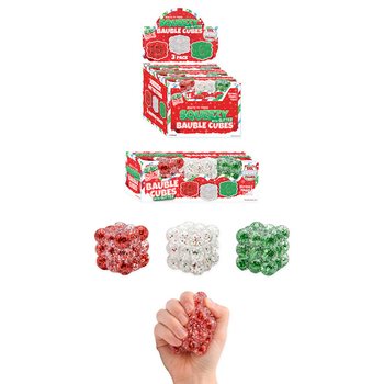 Squeezy Glitter Bauble Kocke Antistres - Set od 3 Kocke - &Scaron;ećerno Punjenje - U Displeju (6 Setova)