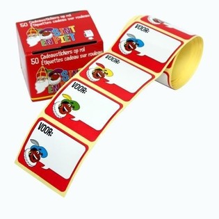 50 NALEPNICA ZA POKLONE SINTERKLAAS NA ROLI (10 pakovanja)