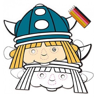 8 kom MASKE ZA BOJENJE VIKI VIKING + BOJICE (12 kom)