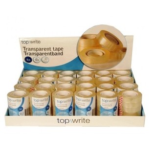 TOPWRITE - 6 ROLNI PROZIRNE LEPLJIVE TRAKE U DISPLAY-U (24 SETA PO 6)