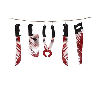 HALLOWEEN DEKORATIVNA GIRLANDA SA KRVAVIM NOŽEVIMA &ndash; 180 CM (6 kom.)