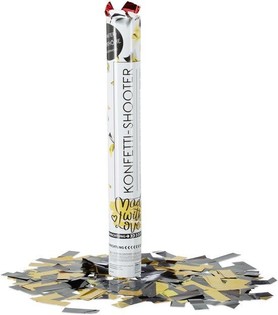 Konfeti top &ndash; Boja: Crno-žuta - 40 cm - Party popper (10 kom.)
