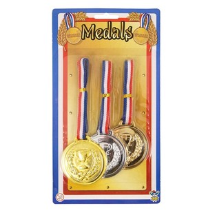 Set od 3 Pobedničke Medalje na Kartici (Zlatna, Srebrna, Bronzana) 6kom